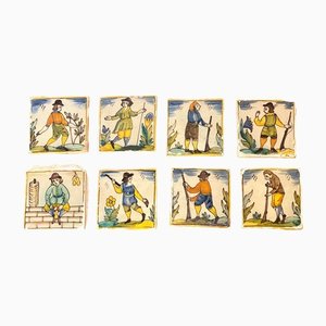 Italian Ceramic Tiles, 900, Set of 8-NPC-1257198