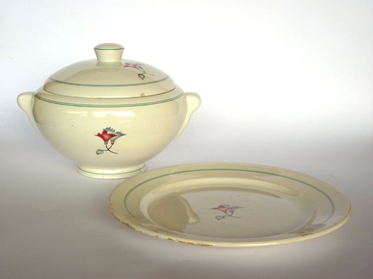 Italian Ceramic Tureen from Galvani, 1920s, Set of 2-GKB-837199