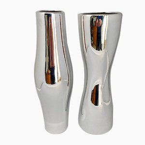 Italian Ceramic Vases, 1970s, Set of 2-QGR-858584