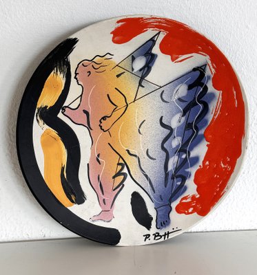 Italian Ceramic Wall Plate Decoration by Paolo Buggiani for Bitossi, 1989-VNE-2026906