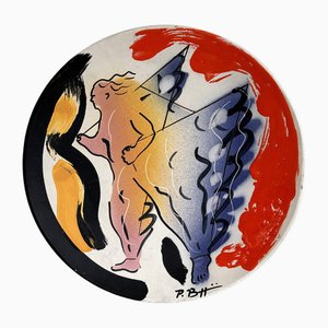 Italian Ceramic Wall Plate Decoration by Paolo Buggiani for Bitossi, 1989-VNE-2026906