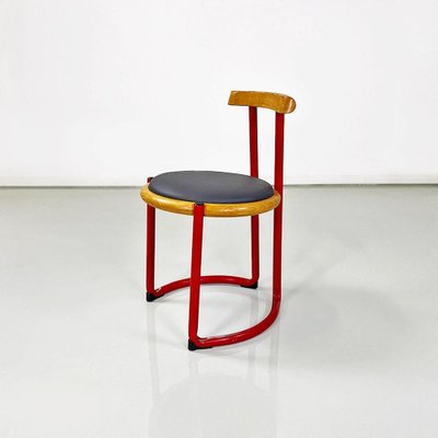 Italian Chair in Red Metal by Tito Agnoli, 1960-GDD-1770749