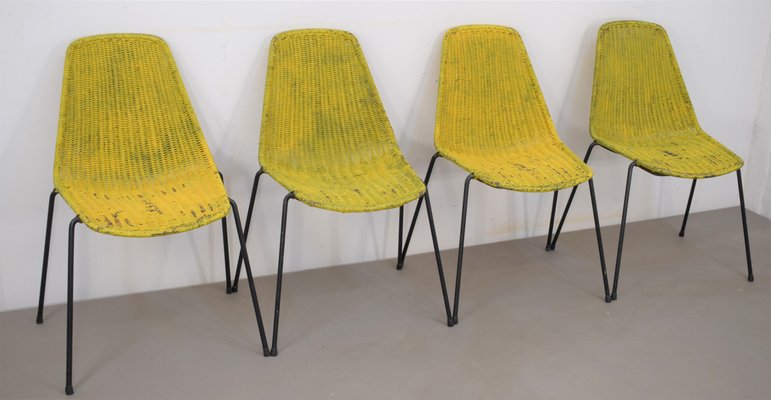 Italian Chairs by Gianfranco Legler, 1960s, Set of 4-AOL-1093144