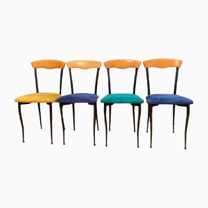 Italian Chairs in Alcantara, 1980s, Set of 4-VQM-1336756