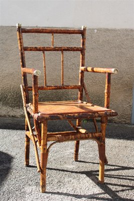 Italian Chairs in Bamboo and Brass Italy, 1950s, Set of 2-EH-1094601