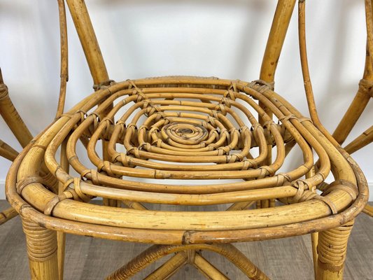 Italian Chairs in Rattan and Bamboo, 1960s, Set of 6-LYQ-1171664