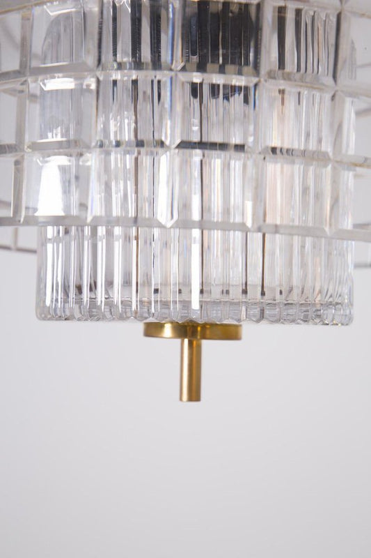 Italian Chandelier in Bohemia Crystal and Brass, 1960s