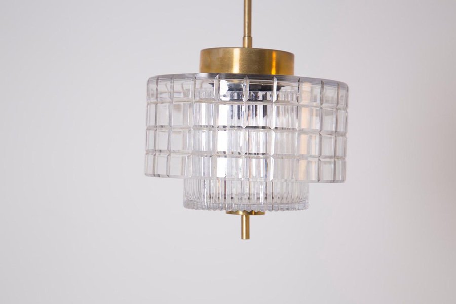 Italian Chandelier in Bohemia Crystal and Brass, 1960s