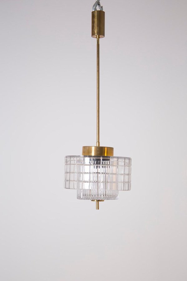 Italian Chandelier in Bohemia Crystal and Brass, 1960s