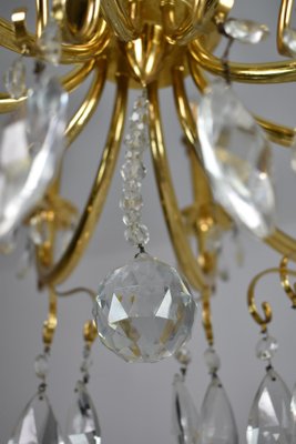 Italian Chandelier in Crystal by Oscar Tolasco for Lumi Milano, 1950s-GXL-1392561