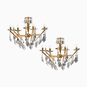 Italian Chandeliers by Gaetano Sciolari, 1980s, Set of 2-MBH-1032241