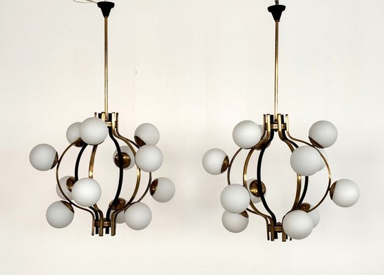 Italian Chandeliers from Stilnovo, 1950s, Set of 2-VNE-2016174