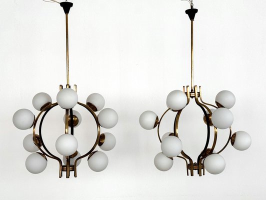 Italian Chandeliers from Stilnovo, 1950s, Set of 2-VNE-2016174