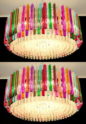 Italian Chandeliers in Multi-Colored Murano Glass, 1995, Set of 2-OVO-1235218