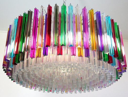 Italian Chandeliers in Multi-Colored Murano Glass, 1995, Set of 2-OVO-1235218