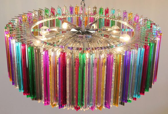 Italian Chandeliers in Multi-Colored Murano Glass, 1995, Set of 2-OVO-1235218