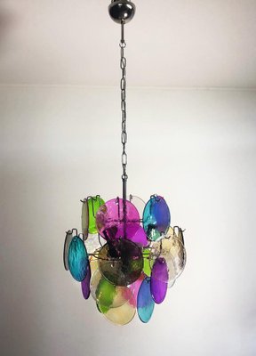 Italian Chandeliers in the style of Vistosi, 1980, Set of 2-OVO-1235346