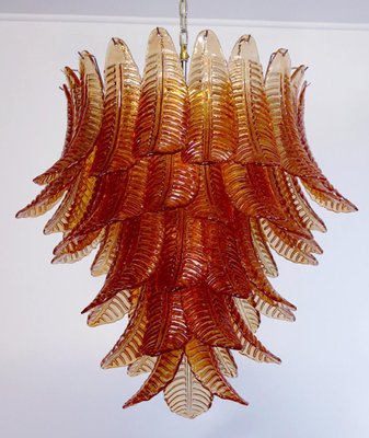 Italian Chandeliers with Leaves in the style of Barovier & Toso, Set of 2-OVO-1245621