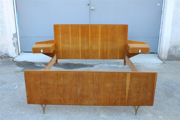 Italian Chestnut Bed attributed to Gio Ponti, 1950s-EH-1361438