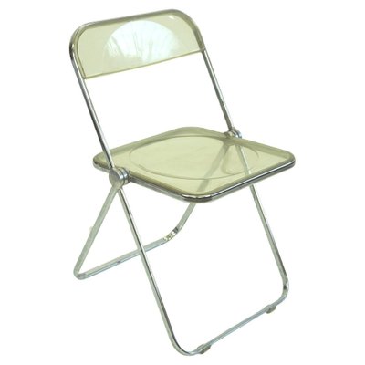 Italian Chrome and Acrylic Glass Plia Folding Chair by G. Piretti for Castelli, 1960s-MH-1048343