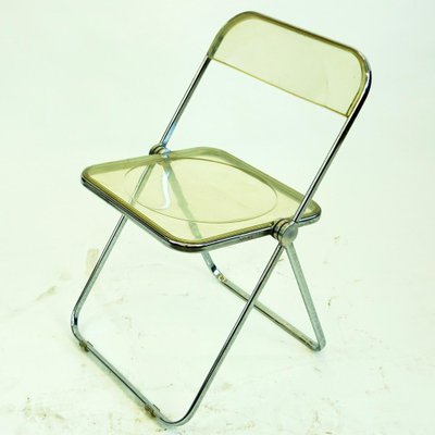 Italian Chrome and Acrylic Glass Plia Folding Chair by G. Piretti for Castelli, 1960s-MH-1048343