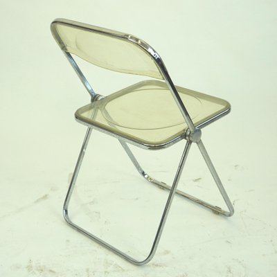 Italian Chrome and Acrylic Glass Plia Folding Chair by G. Piretti for Castelli, 1960s-MH-1048343