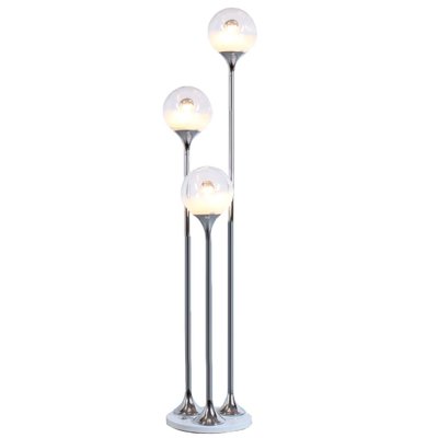 Italian Chrome and Glass Floor Lamp from Targetti, 1970s-XT-858880