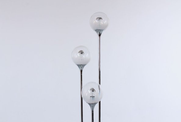 Italian Chrome and Glass Floor Lamp from Targetti, 1970s-XT-858880