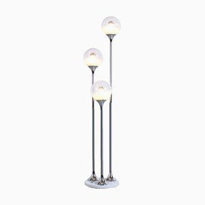 Italian Chrome and Glass Floor Lamp from Targetti, 1970s-XT-858880