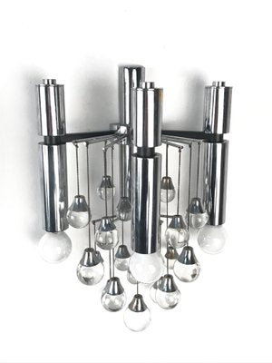 Italian Chrome and Glass Sconces by Sciolari, 1960s, Set of 2-JDR-1125923