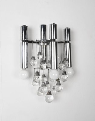 Italian Chrome and Glass Sconces by Sciolari, 1960s, Set of 2-JDR-1125923