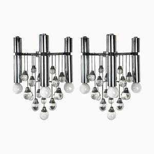 Italian Chrome and Glass Sconces by Sciolari, 1960s, Set of 2-JDR-1125923