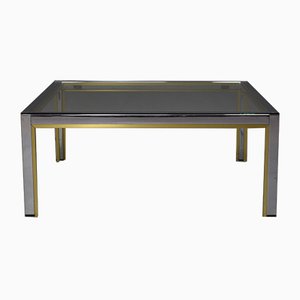 Italian Chrome and Gold Coffee Table, 1970s-TE-549484