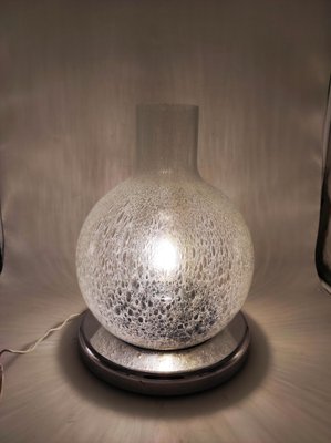 Italian Chrome and Pulegoso Glass Table Lamp, 1970s-YUW-1791087