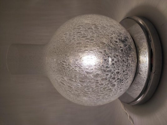 Italian Chrome and Pulegoso Glass Table Lamp, 1970s-YUW-1791087