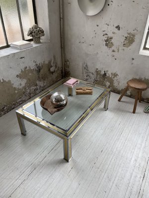 Italian Chrome & Brass Coffee Table-LCU-909664