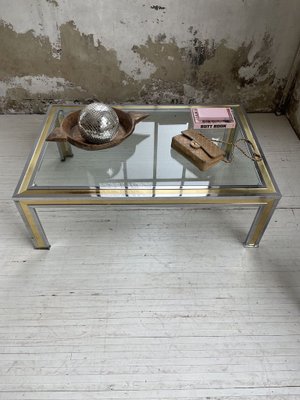 Italian Chrome & Brass Coffee Table-LCU-909664