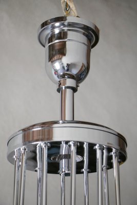 Italian Chrome Chandelier Attributed to Oscar Torlasco, 1970s-MTX-959809