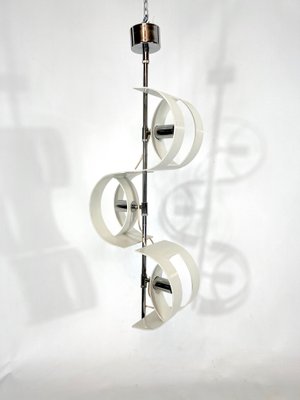 Italian Chrome Chandelier from Stilux Milano, 1960s-OT-1107233