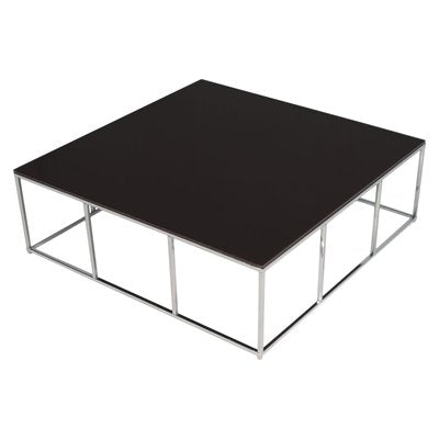 Italian Chrome Coffee Table with Smoked Glass Top in the Style of Milo Baughman, 1960s-NJV-730711