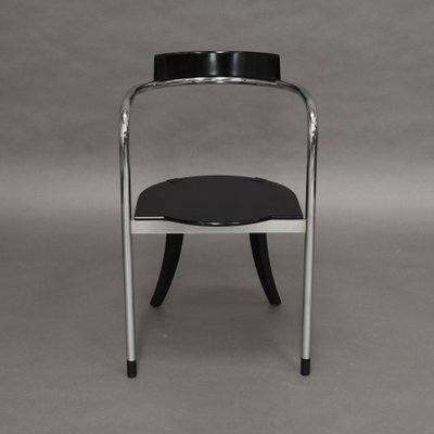 Italian Chrome Dining Chairs by David Palterer for Zanotta, 1980s, Set of 2-TE-647284