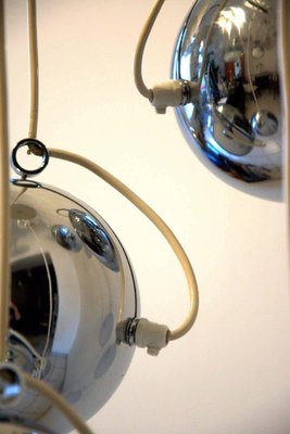 Italian Chrome Five-Globe Lamp from Guzzini, 1965-SPD-1001717