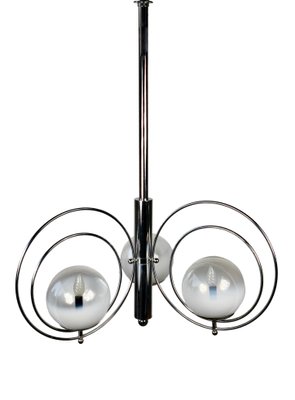 Italian Chrome & Murano Glass Pendant Light, 1970s-LYQ-1171820