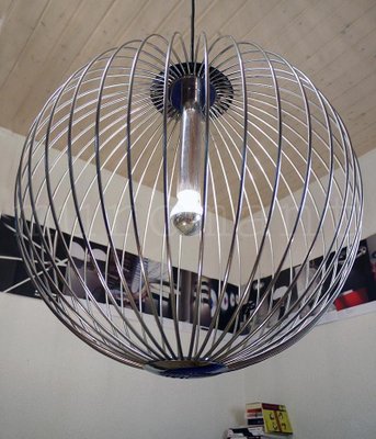 Italian Chrome Pendant Light, 1960s-DEK-551321