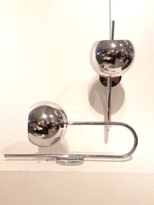 Italian Chrome Sconces Attributed to Gino Sarfatti, 1970s, Set of 2-PCJ-619824