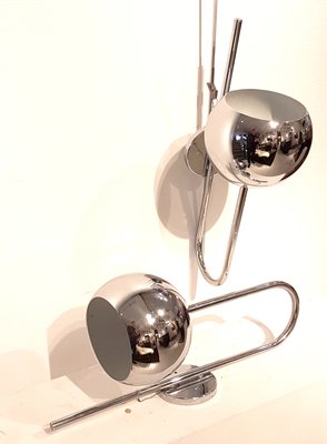 Italian Chrome Sconces Attributed to Gino Sarfatti, 1970s, Set of 2-PCJ-619824