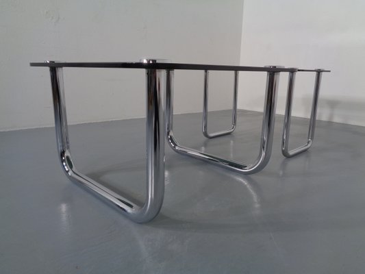 Italian Chrome & Smoked Glass Side Tables, 1970s, Set of 2-RDW-726085