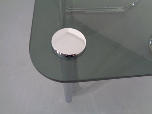 Italian Chrome & Smoked Glass Side Tables, 1970s, Set of 2-RDW-726085