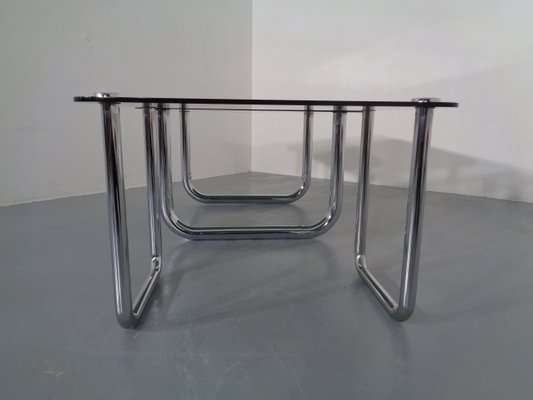 Italian Chrome & Smoked Glass Side Tables, 1970s, Set of 2-RDW-726085