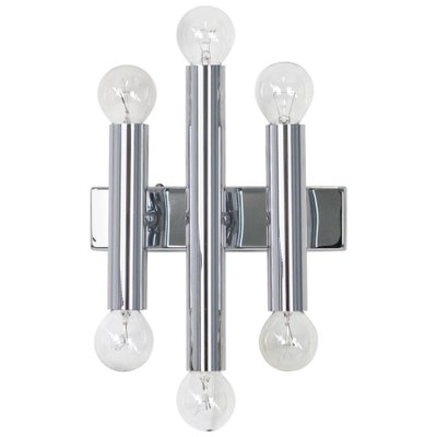 Italian Chrome Wall Sconces in the Style of Sciolari, 1970s, Set of 2-UGR-1085601